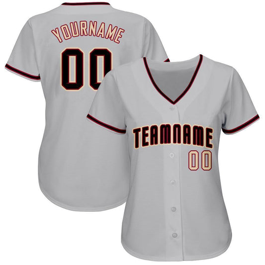 Custom Gray Black-City Cream Baseball Jersey - Sky-Custom