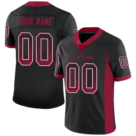 Custom Black Cardinal-White Mesh Drift Fashion Football Jersey - Sky-Custom