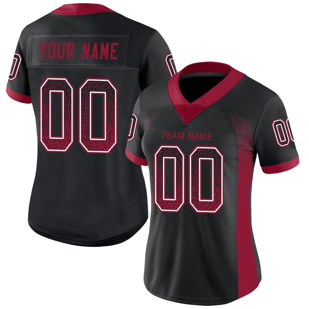Custom Black Cardinal-White Mesh Drift Fashion Football Jersey - Sky-Custom