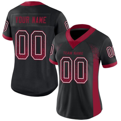 Custom Black Cardinal-White Mesh Drift Fashion Football Jersey - Sky-Custom