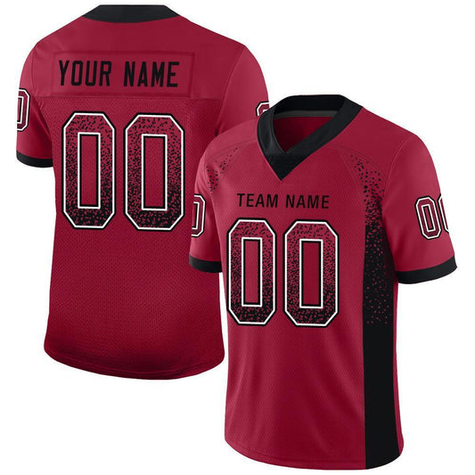 Custom Cardinal Black-White Mesh Drift Fashion Football Jersey - Sky-Custom