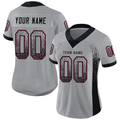 Custom Light Gray Black-Cardinal Mesh Drift Fashion Football Jersey - Sky-Custom