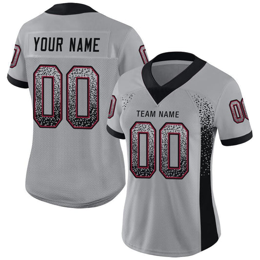 Custom Light Gray Black-Cardinal Mesh Drift Fashion Football Jersey - Sky-Custom