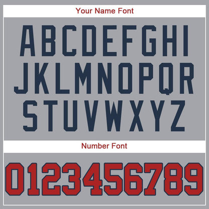 Custom Gray Red-Navy Baseball Jersey - Sky-Custom