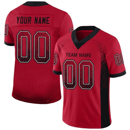 Custom Red Black-Gray Mesh Drift Fashion Football Jersey - Sky-Custom