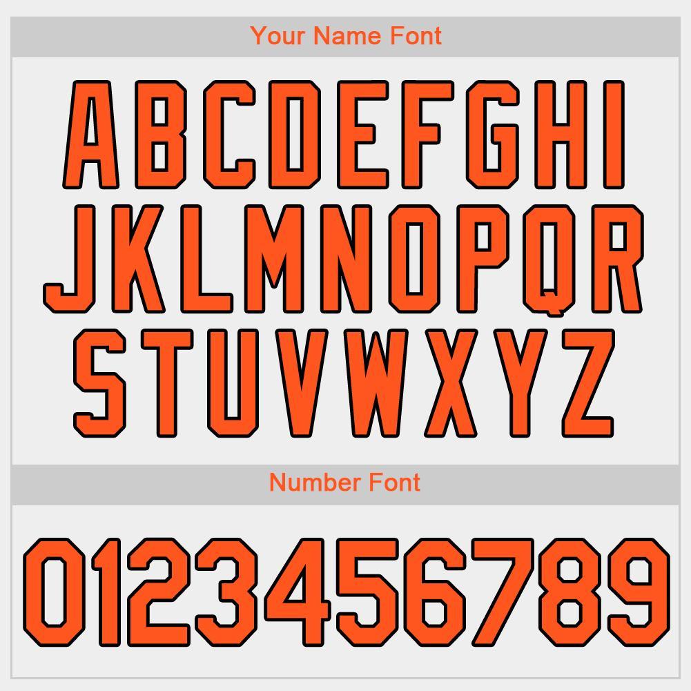 Custom White Orange-Black Baseball Jersey - Sky-Custom