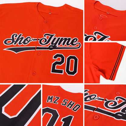 Custom Orange Black-White Baseball Jersey - Sky-Custom