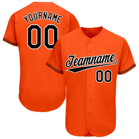 Custom Orange Black-White Baseball Jersey - Sky-Custom