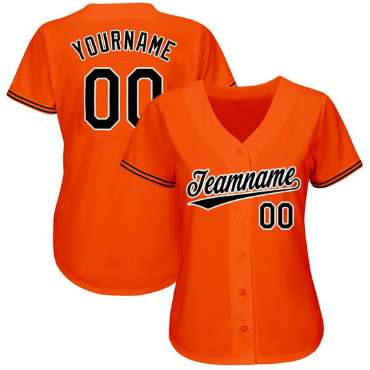 Custom Orange Black-White Baseball Jersey - Sky-Custom