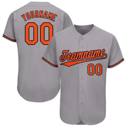 Custom Gray Orange-Black Baseball Jersey - Sky-Custom