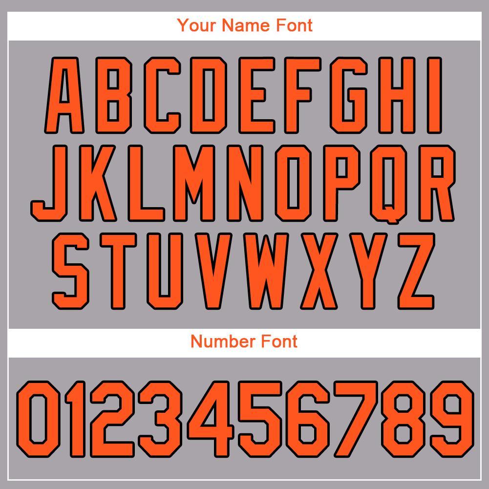 Custom Gray Orange-Black Baseball Jersey - Sky-Custom