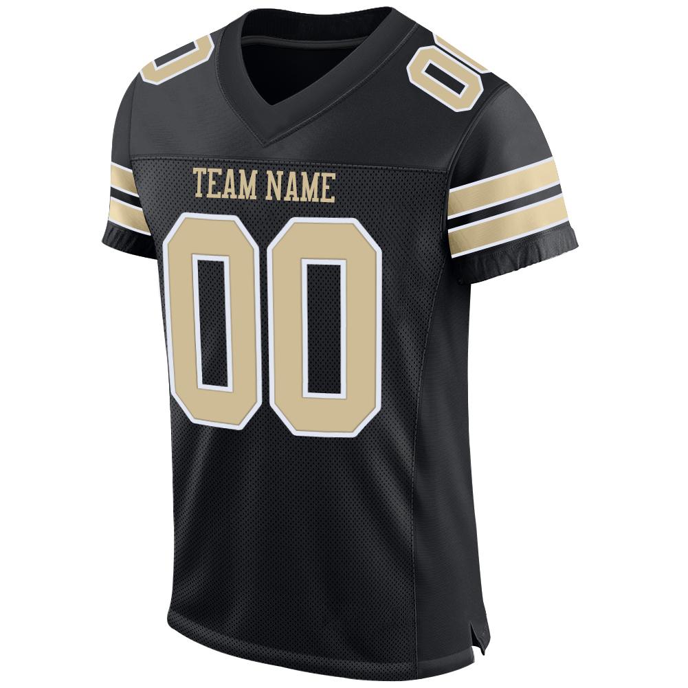 Custom Black Vegas Gold-White Mesh Authentic Football Jersey - Sky-Custom