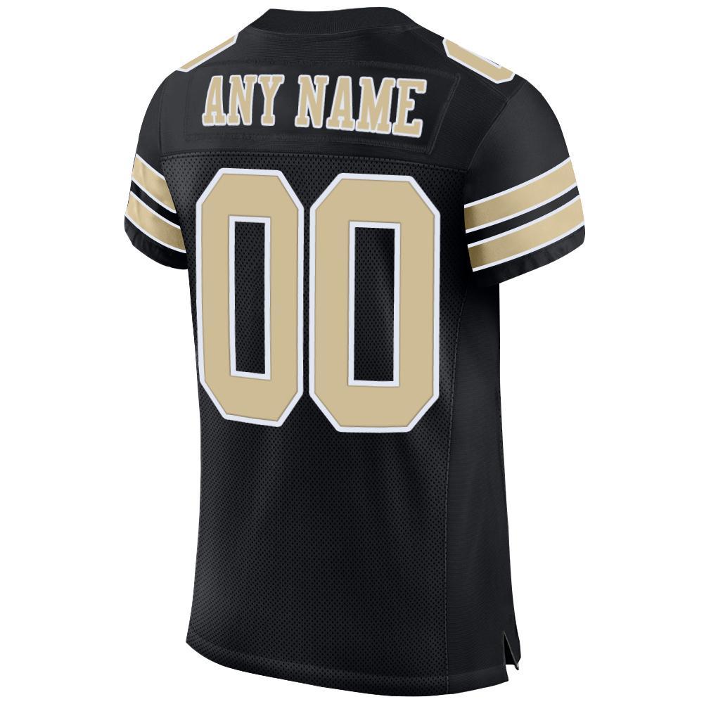 Custom Black Vegas Gold-White Mesh Authentic Football Jersey - Sky-Custom
