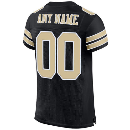 Custom Black Vegas Gold-White Mesh Authentic Football Jersey - Sky-Custom