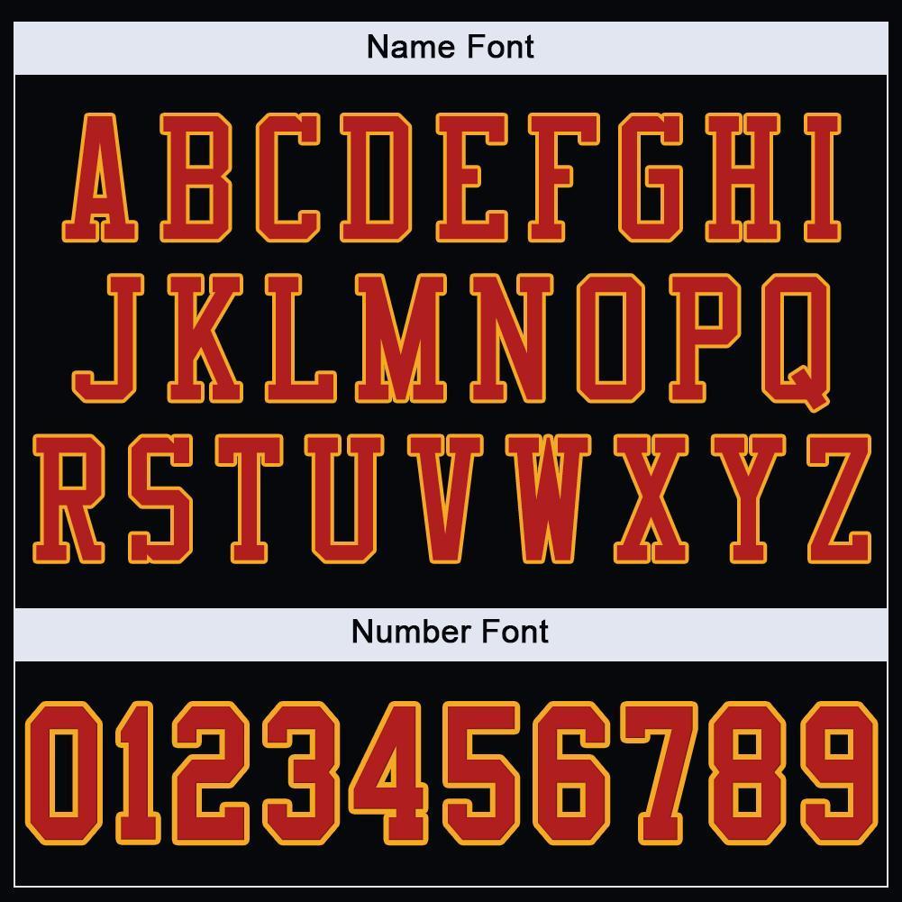 Custom Black Scarlet-Gold Mesh Authentic Football Jersey - Sky-Custom