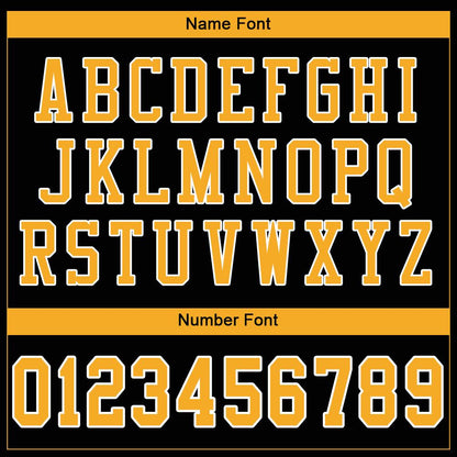 Custom Black Gold-White Mesh Authentic Football Jersey - Sky-Custom