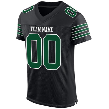 Custom Black Grass Green-White Mesh Authentic Football Jersey - Sky-Custom