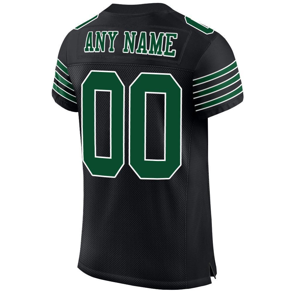 Custom Black Grass Green-White Mesh Authentic Football Jersey - Sky-Custom