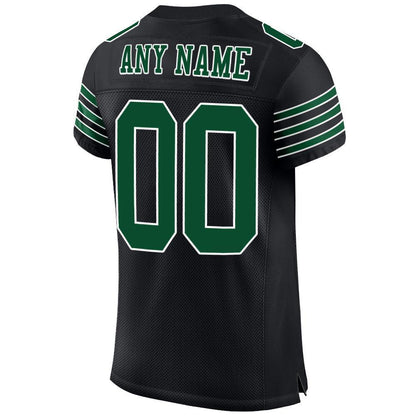 Custom Black Grass Green-White Mesh Authentic Football Jersey - Sky-Custom