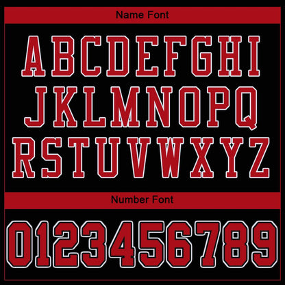 Custom Black Red-White Mesh Authentic Football Jersey - Sky-Custom