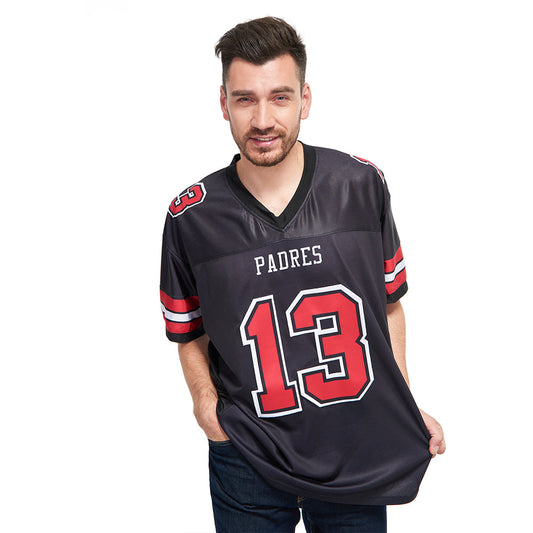 Custom Black Red-White Mesh Authentic Football Jersey - Sky-Custom