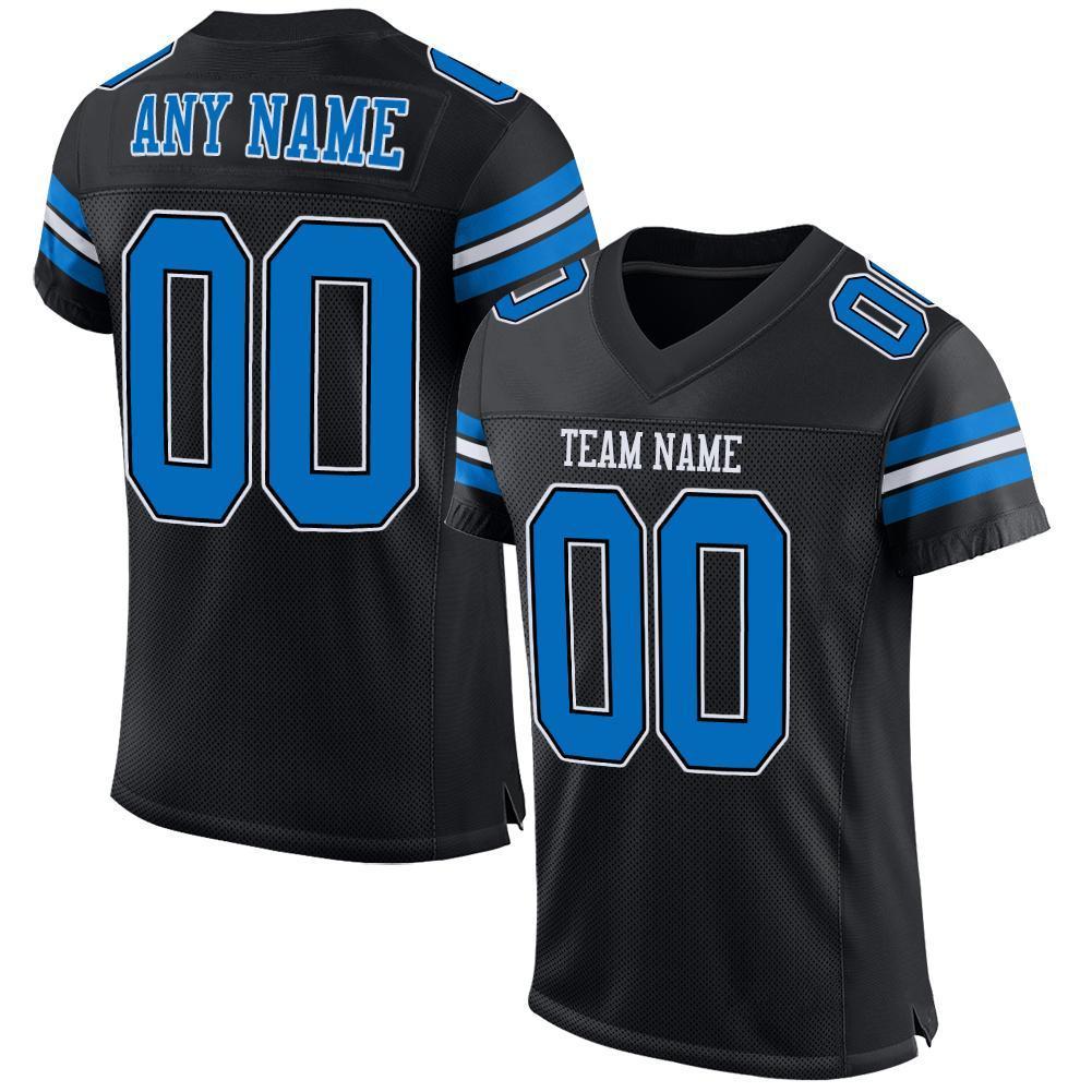 Custom Black Panther Blue-White Mesh Authentic Football Jersey - Sky-Custom