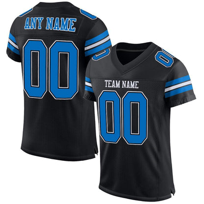 Custom Black Panther Blue-White Mesh Authentic Football Jersey - Sky-Custom