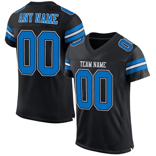 Custom Black Panther Blue-White Mesh Authentic Football Jersey - Sky-Custom