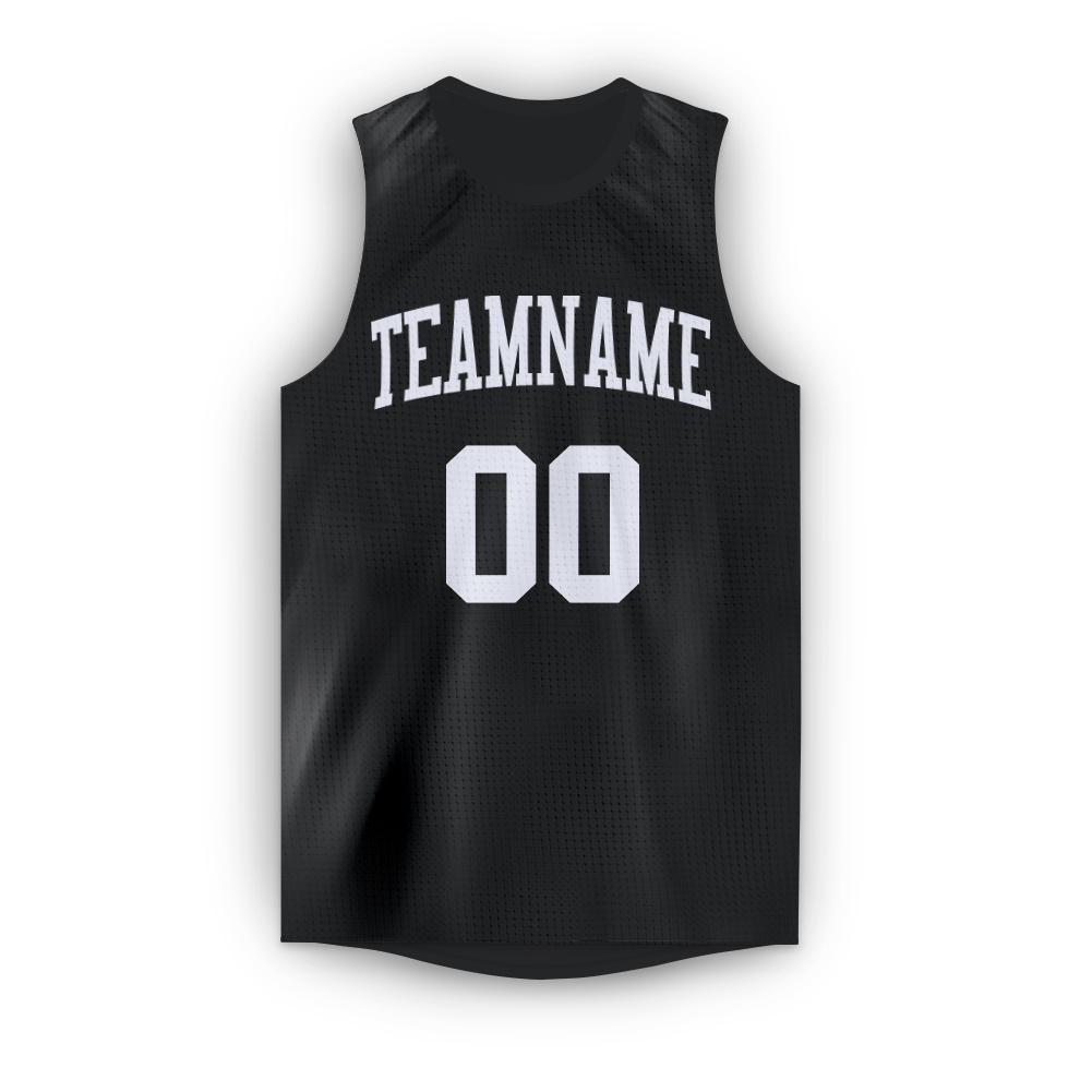 Custom Black White Round Neck Basketball Jersey - Sky-Custom