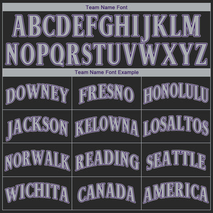Custom Black Gray-Purple Authentic Baseball Jersey - Sky-Custom
