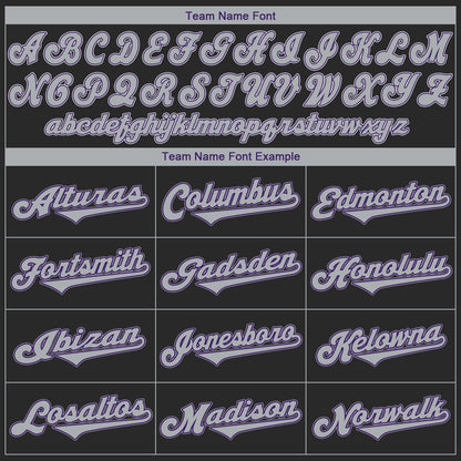 Custom Black Gray-Purple Authentic Baseball Jersey - Sky-Custom