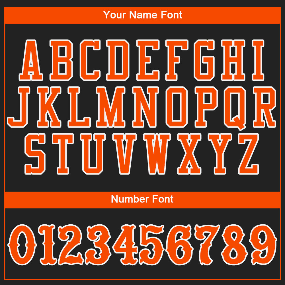 Custom Black Orange-White Authentic Baseball Jersey - Sky-Custom