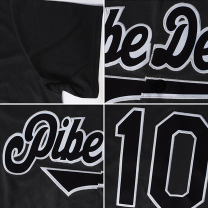 Custom Black Black-Gray Authentic Baseball Jersey - Sky-Custom