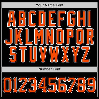 Custom Black Orange-White Authentic Baseball Jersey - Sky-Custom
