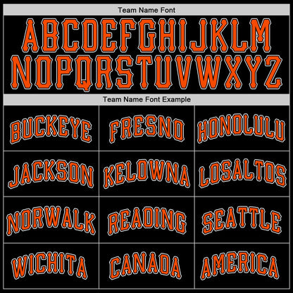 Custom Black Orange-White Authentic Baseball Jersey - Sky-Custom