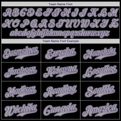 Custom Black Gray-Purple Authentic Baseball Jersey - Sky-Custom