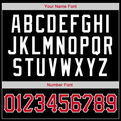 Custom Black Red-White Round Neck Rib-Knit Basketball Jersey - Sky-Custom
