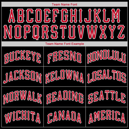 Custom Black Red-White Round Neck Rib-Knit Basketball Jersey - Sky-Custom