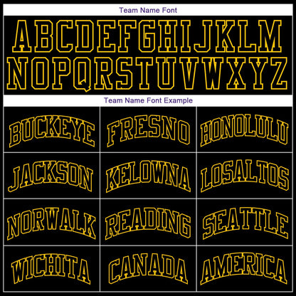 Custom Black Black-Gold Round Neck Rib-Knit Basketball Jersey - Sky-Custom