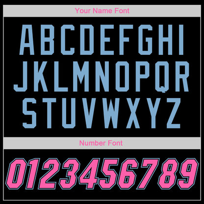 Custom Black Pink-Light Blue Authentic American Flag Fashion Baseball Jersey - Sky-Custom