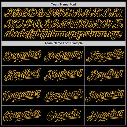 Custom Black Black-Gold Authentic Baseball Jersey - Sky-Custom