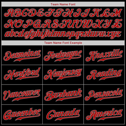 Custom Black Red-Gray Authentic Baseball Jersey - Sky-Custom