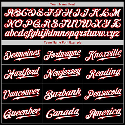 Custom Black White-Red Authentic Baseball Jersey - Sky-Custom