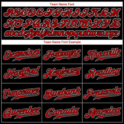 Custom Black Red-White Authentic Baseball Jersey - Sky-Custom