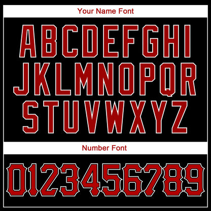 Custom Black Red-White Authentic Baseball Jersey - Sky-Custom
