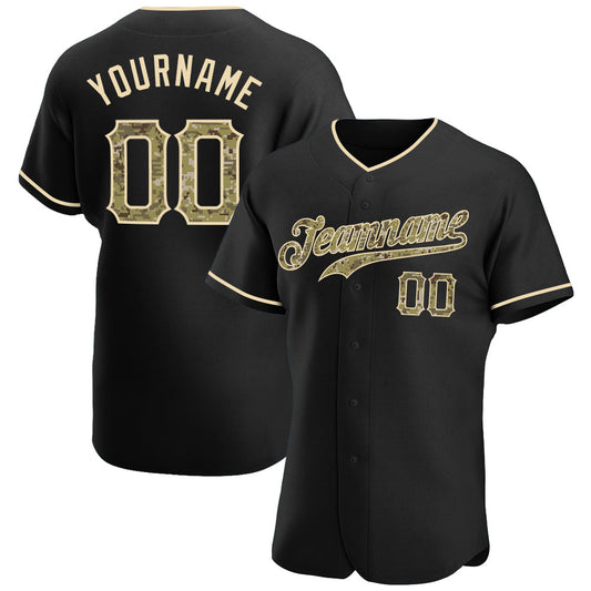 Custom Black Camo-City Cream Authentic Baseball Jersey - Sky-Custom
