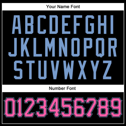 Custom Black Pink-Light Blue Authentic Baseball Jersey - Sky-Custom