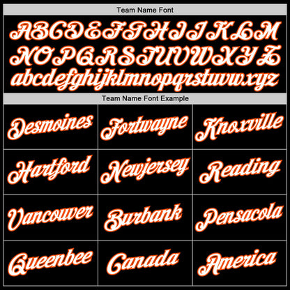 Custom Black White-Orange Authentic Baseball Jersey - Sky-Custom