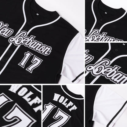 Custom Black White-Gray Authentic Two Tone Baseball Jersey - Sky-Custom