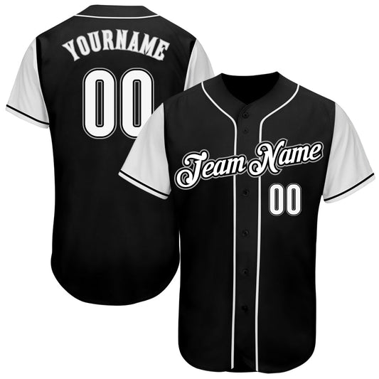 Custom Black White-Gray Authentic Two Tone Baseball Jersey - Sky-Custom